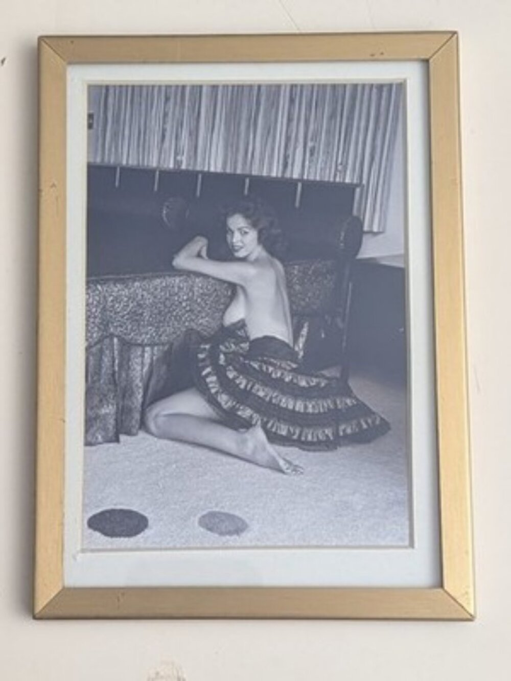 Vintage Bunny Yeager Framed Photo Mid Century Pinup Burlesque Glamour Art 5x7
